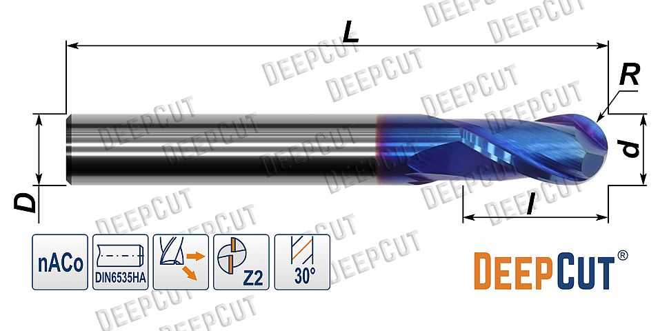 Сферические фрезы D600-B-F2