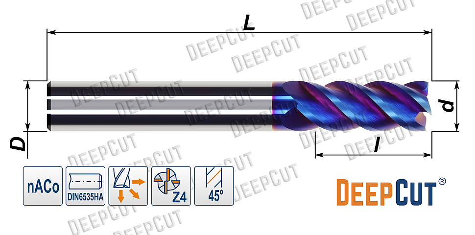 Концевые фрезы D600-S-F4