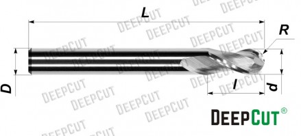 Фреза сферическая ALB03006D0450F2 по алюминию - Фреза сферическая ALB03006D0450F2 по алюминию