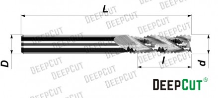 Фреза концевая ALW12036D1275F3 со стружколомом по алюминию - Фреза концевая ALW12036D1275F3 со стружколомом по алюминию