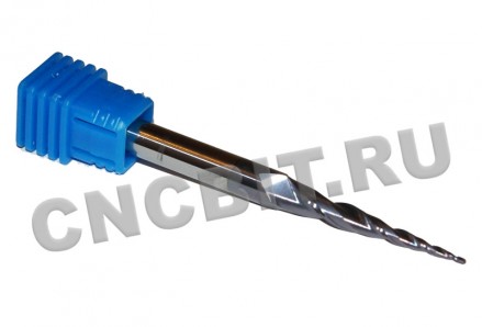 Фреза твердосплавная коническая сферическая с покрытием AlTiCrN R0,5X30X6DX75 - R0.5X30X6DX75_1_cncbit.jpg