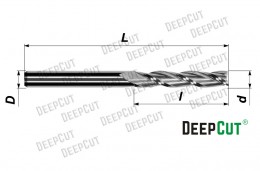 Фреза спиральная трехзаходная Deepcut 3LX835 твердосплавная