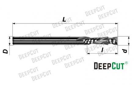 Фреза компрессионная двухзаходная Deepcut 2FLX835 твердосплавная - Фреза компрессионная двухзаходная Deepcut 2FLX835 твердосплавная