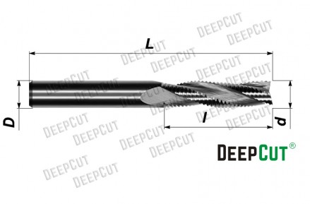 Фреза спиральная трехзаходная со стружколомом Deepcut 3MDRX625 твердосплавная - Фреза спиральная трехзаходная со стружколомом Deepcut 3MDRX625 твердосплавная