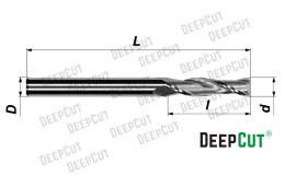 Фреза твердосплавная спиральная двухзаходная 2LX825