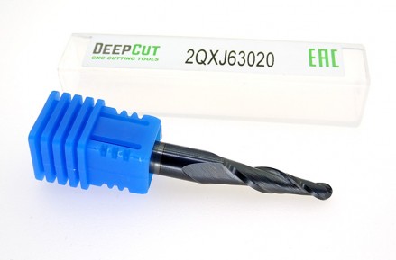Фреза коническая сферическая спиральная Deepcut 2QXJ63020 твердосплавная с покрытием AlTiN - Фреза коническая сферическая спиральная Deepcut 2QXJ63020 твердосплавная с покрытием AlTiN