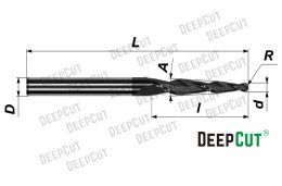 Фреза коническая сферическая спиральная Deepcut 2QXJ62030 твердосплавная с покрытием AlTiN