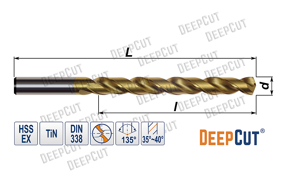 Сверло по металлу диам. 13.5 мм HSS-EX SUS TiN с ц/х Сверло по металлу диам. 13.5 мм HSS-EX SUS TiN с ц/х - Сверло по металлу диам. 13.5 мм HSS-EX SUS TiN с ц/х