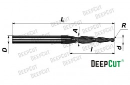 Фреза коническая сферическая спиральная Deepcut 2QXJ1230100 твердосплавная с покрытием AlTiN