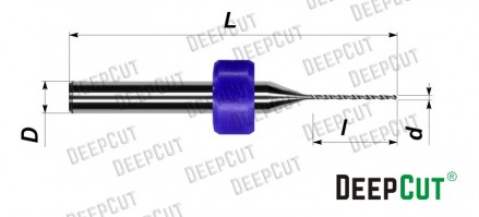 Сверло твердосплавное диам. 0.4 мм с дистанционным кольцом - Сверло твердосплавное диам. 0.4 мм с дистанционным кольцом