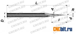 Фреза коническая сферическая 10 град. R0.05x10грx10x3.175x38