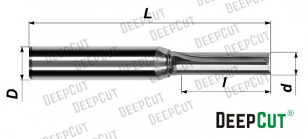 Фреза TCT прямая с 2-мя ножами Deepcut T2ZX12422 твердосплавная - Фреза TCT прямая с 2-мя ножами Deepcut T2ZX12422 твердосплавная