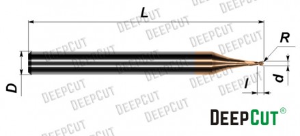 Микрофреза сферическая 2-х заходная с покрытием TiAlN D55MB0408D0450F2 - Микрофреза сферическая 2-х заходная с покрытием TiAlN D55MB0408D0450F2