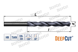 Сверло по металлу твердосплавное 7.0 мм Deepcut SD338D070 (ц/х TiAlN DIN338)